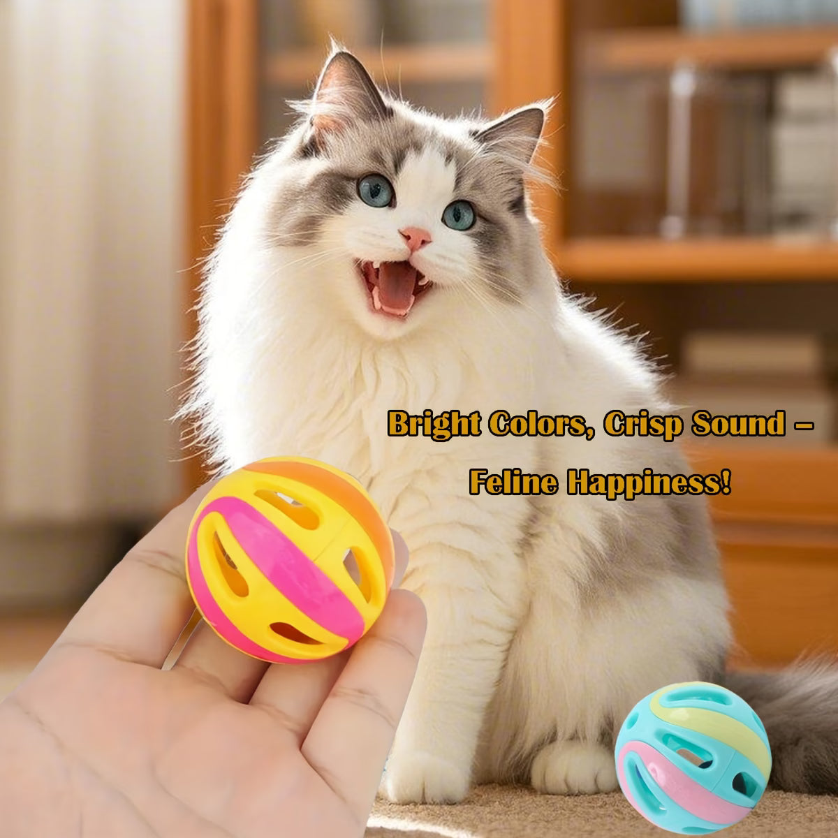 Interactive Bell Cat Toy Balls – Hollow Bite Resistant Pack for Indoor Cats – photo 9