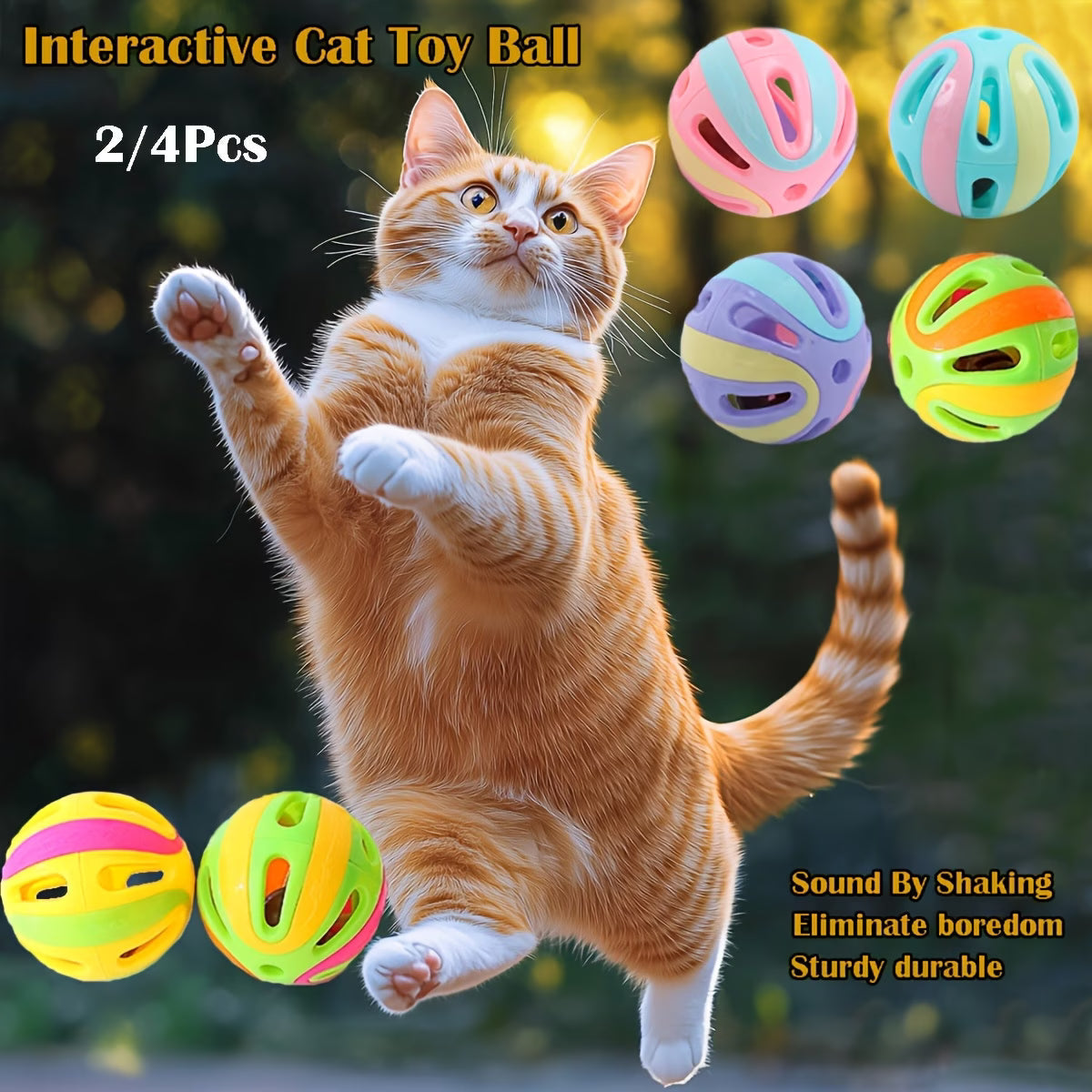 Interactive Bell Cat Toy Balls – Hollow Bite Resistant Pack for Indoor Cats – photo 6