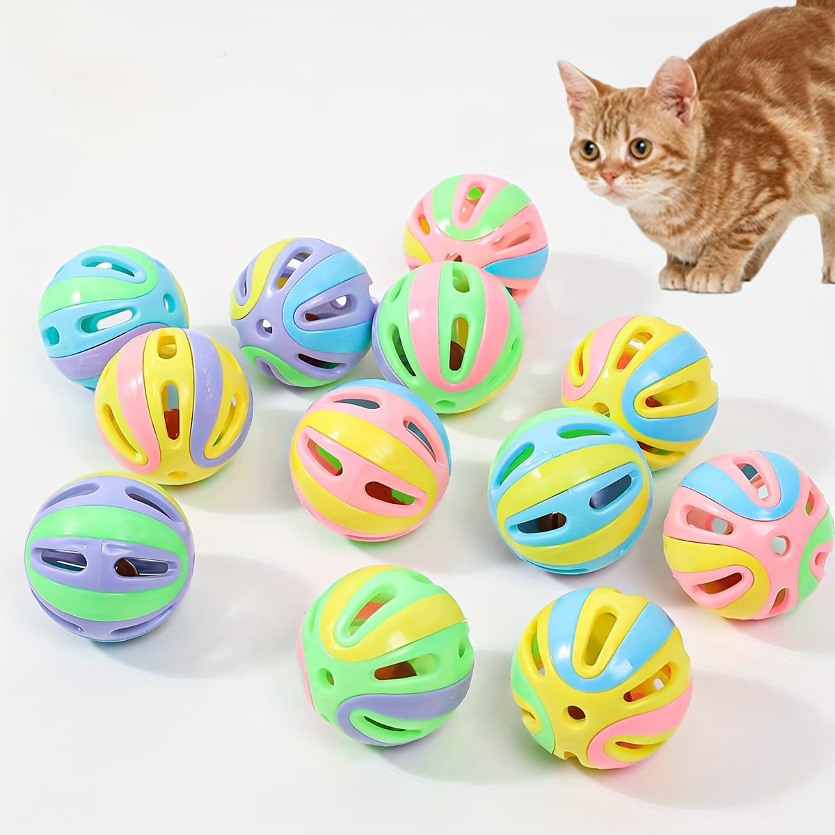 Interactive Bell Cat Toy Balls – Hollow Bite Resistant Pack for Indoor Cats – photo 2