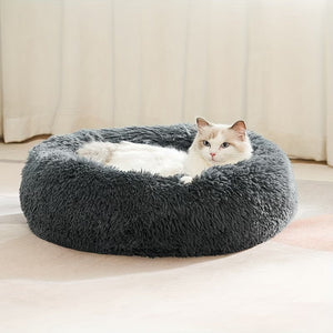 Donut Cat Bed – Calming Plush Round Cat Bed for Indoor Cats All Seasons – photo 3