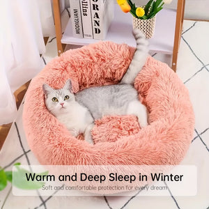 Donut Cat Bed – Calming Plush Round Cat Bed for Indoor Cats All Seasons – photo 9
