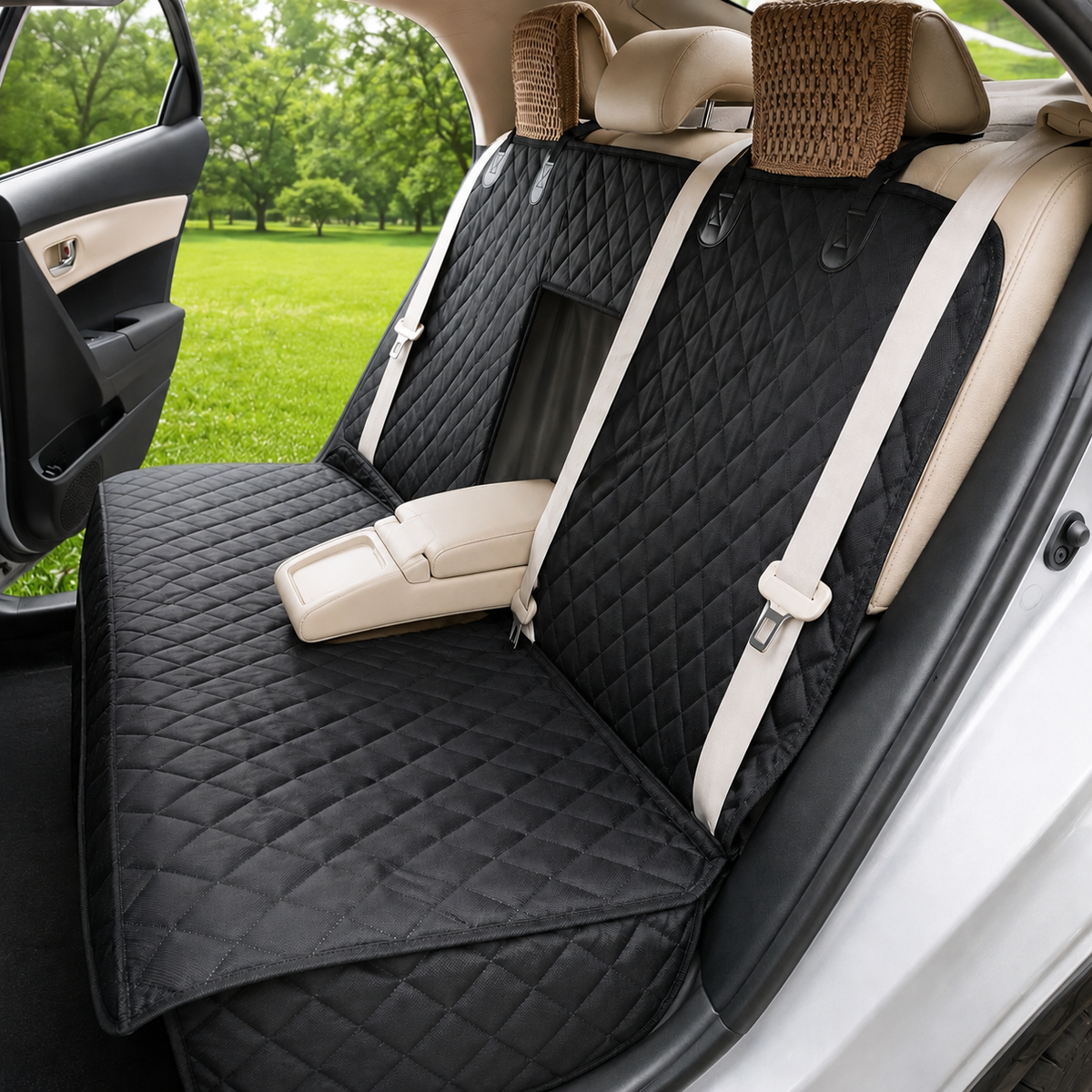 Waterproof Dog Car Seat Cover with Middle Armrest Access – photo 5