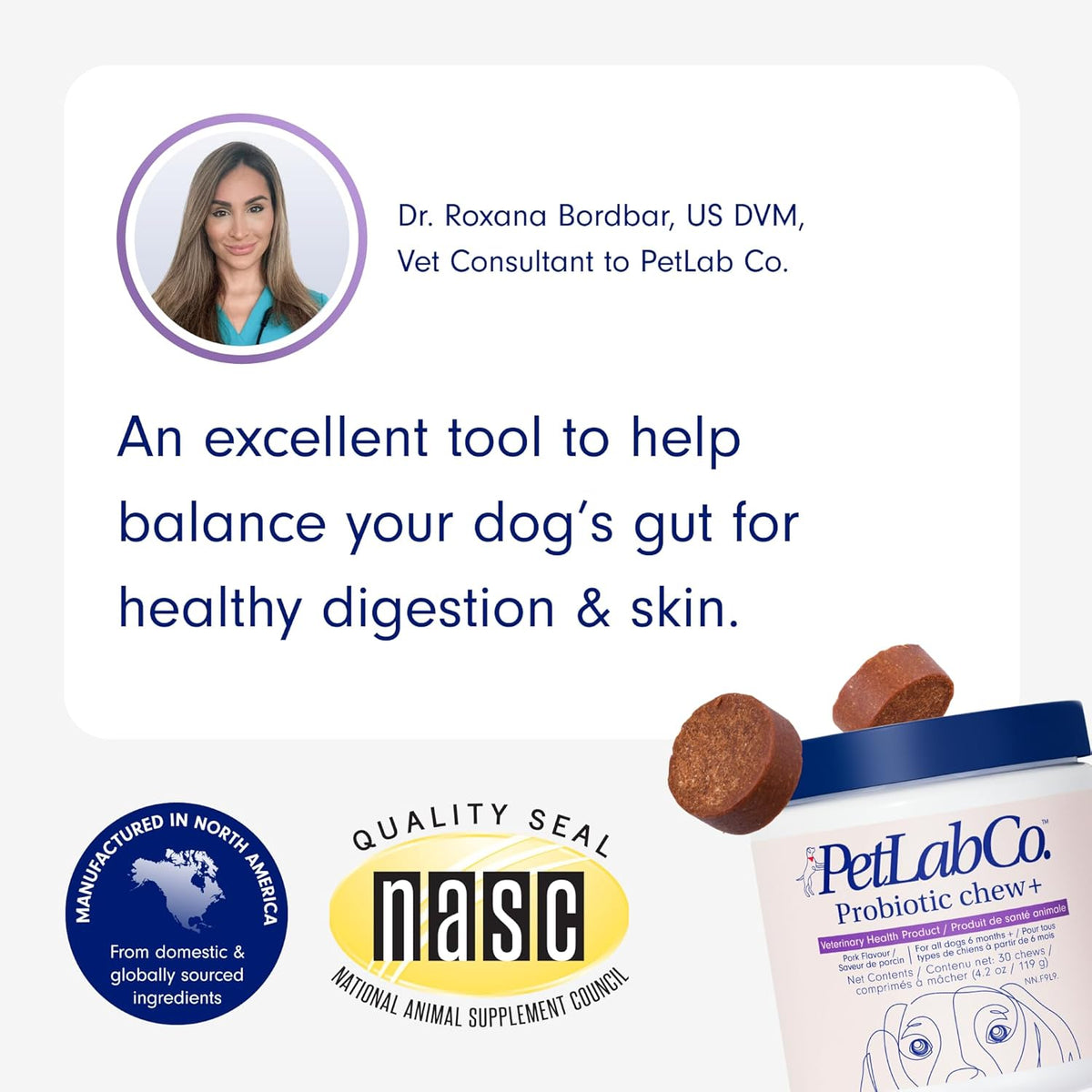 PetLab Co. Probiotic Chew+ for Dogs – Pork Flavor Digestive Support, 30 Chews – photo 2