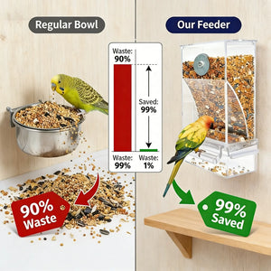 Automatic Bird Feeder Toy – Transparent Acrylic Food Container for Parrots and Cage Birds – photo 3