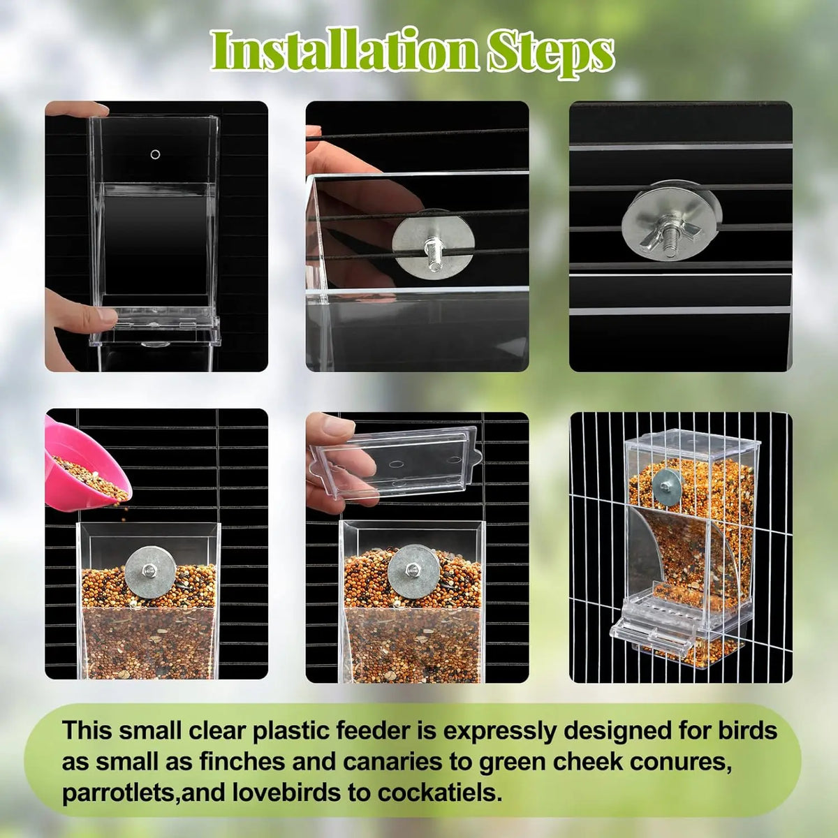 Automatic Bird Feeder Toy – Transparent Acrylic Food Container for Parrots and Cage Birds – photo 4