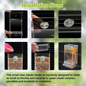 Automatic Bird Feeder Toy – Transparent Acrylic Food Container for Parrots and Cage Birds – photo 4