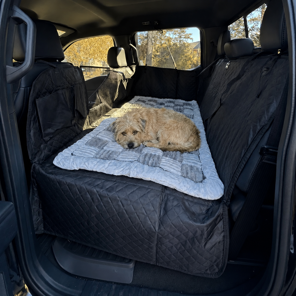 Dog Car Seat Cover with Hard Bottom – Waterproof Hammock – photo 4