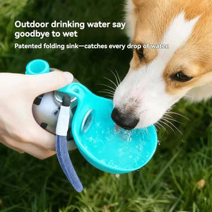 Portable Dog Water Bottle with Foldable Silicone Bowl – Dog Travel Water Bottle – photo 4