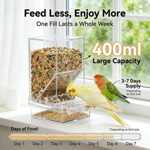 Automatic Bird Feeder Toy – Transparent Acrylic Food Container for Parrots and Cage Birds – photo 5
