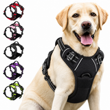No Pull Dog Harness – Reflective Padded Vest with Front Clip and Top Handle