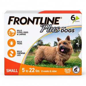 Frontline Plus for Small Dogs 5 to 22 lbs – 6 Month Flea and Tick Treatment