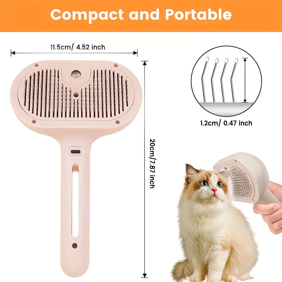 3-in-1 Steam Pet Hair Remover and Deshedding Grooming Brush for Dogs and Cats – photo 7