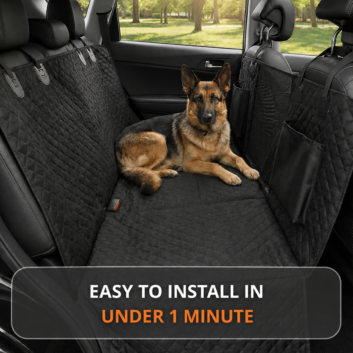 Dog Car Seat Cover with Hard Bottom – Waterproof Hammock – photo 7