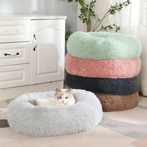 Donut Cat Bed – Calming Plush Round Cat Bed for Indoor Cats All Seasons – photo 7