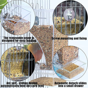 Automatic Bird Feeder Toy – Transparent Acrylic Food Container for Parrots and Cage Birds – photo 8