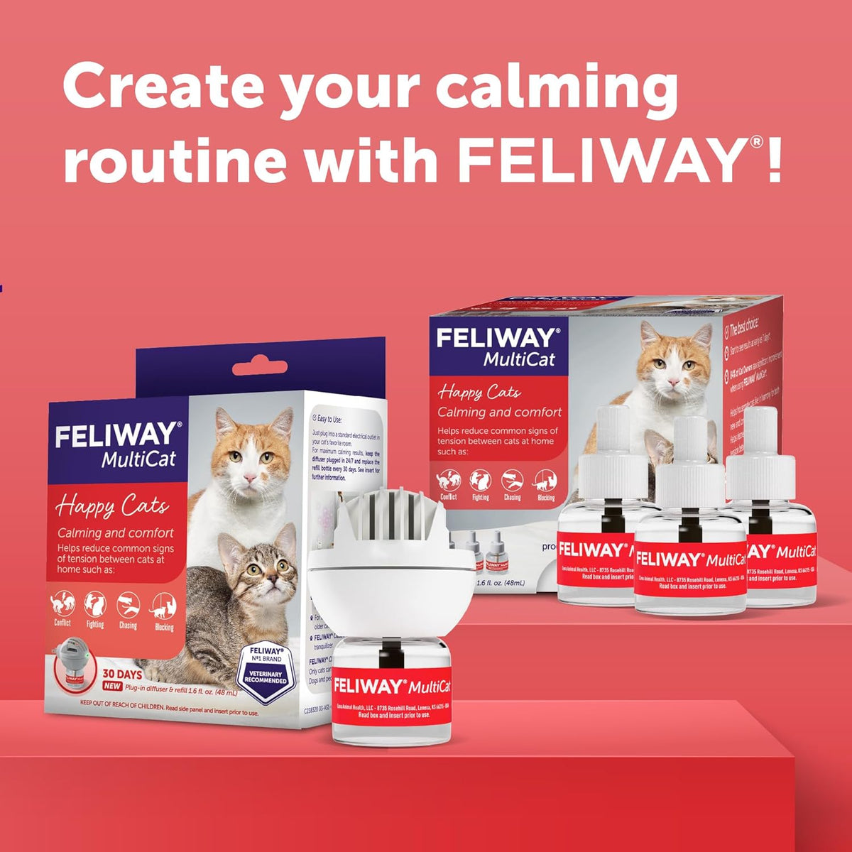 Feliway MultiCat Calming Diffuser Refill 3 Pack 90 Day Supply – photo 8