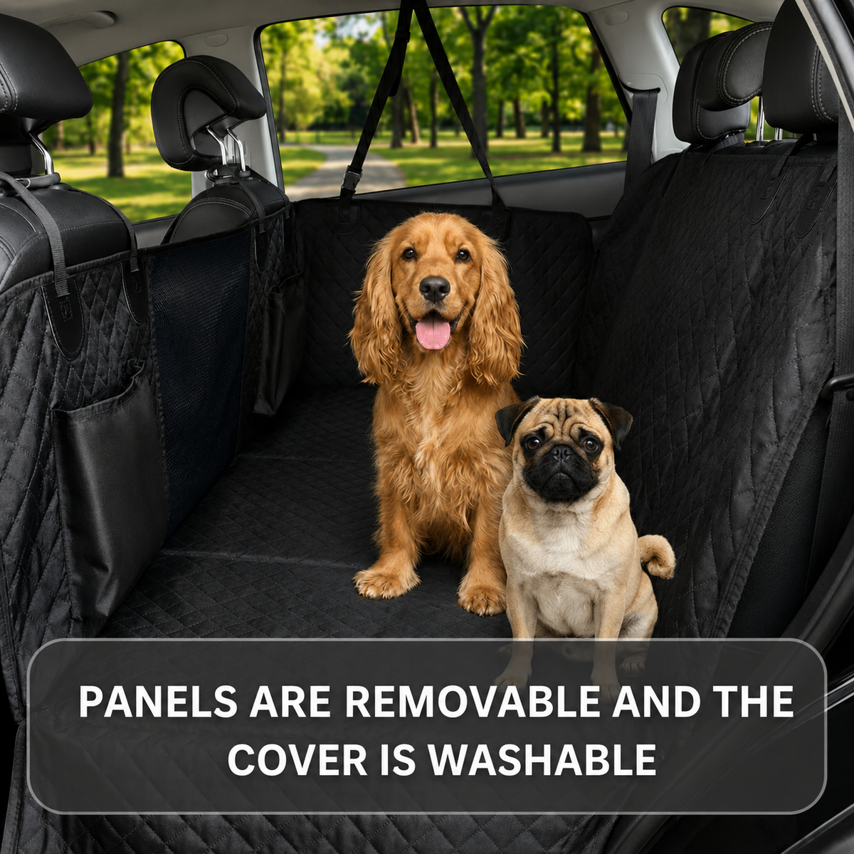 Dog Car Seat Cover with Hard Bottom – Waterproof Hammock – photo 9