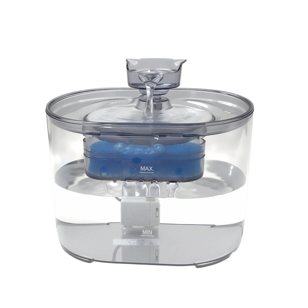 Transparent cat water fountain