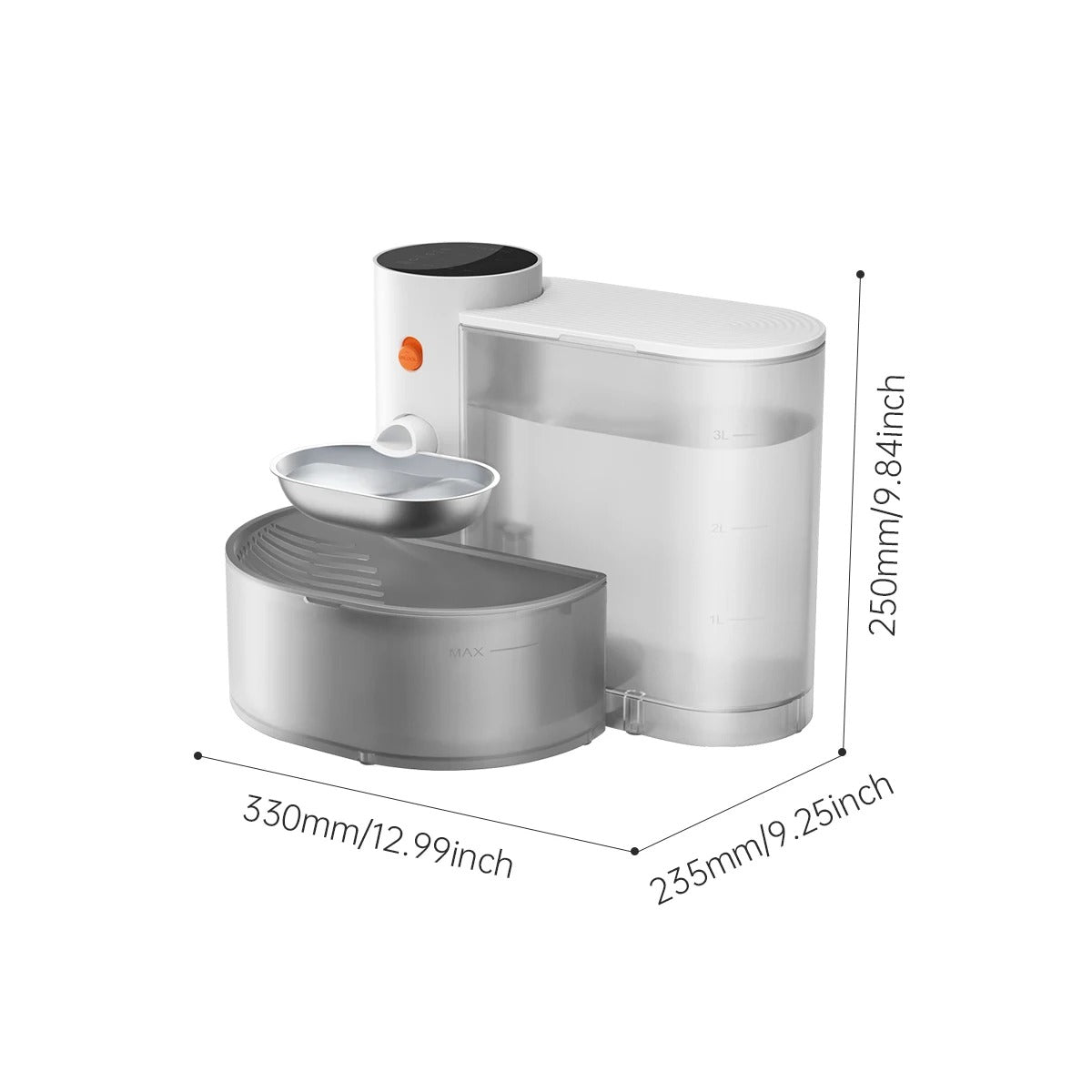 Water bowl dimensions